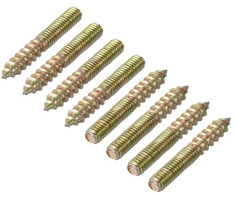 sourcing map M6 Hanger Bolts Length 1-5/8(40mm) Double Headed Bolts Self-Tapping Screw 6mm Wood Joint Furniture Legs 40pcs