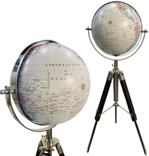 Stativtisch Weltkarte Globus pädagogisch geografischer Globus Holzsockel Bürotisch Globus Rustikale Vintage Heimdekoration Geschenke