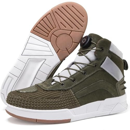 Stivali da Moto Classici per Unisex, Resistenti alle intemperie e Traspiranti con Protezioni Stivali da Bici da Cross, Scarpe da Equitazione per Moto, Stivale da Pilota,Verde,40