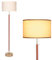 lianheng Lampadaire sur Pied Salon Bois, Lampe sur Pied avec Abat-jour en lin Beige, Interrupteur de Chaîne, pour Salon, Chambre, Bureaux