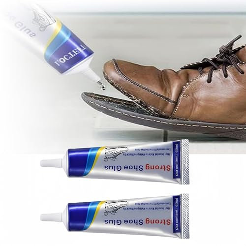 Colla Per Scarpe,60ml Colla Forte per Scarpe,Colla Per Riparazione di Scarpe,Colla Per Scarpe Trasparente,Colla Scarpe Impermeabile e Non Indurente,Colla per Suole delle Scarpe (2, 2 pcs-trasparente)