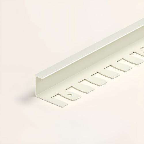 Raouoae Hochwertiges Biegbares Abschlussprofil Metallprofil Eloxiertem Aluminium 135cm 2 Stück Biegbares Profil Ideal Für Badezimmer Und Küchen(Beige,C-TYP_HOCH: 8.5MM)