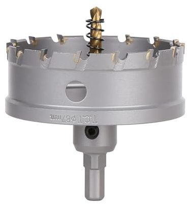 Vearter TCT - Sierra perforadora de carburo de 87 mm con broca de centrado, fresadora para carburo de tungsteno, acero inoxidable, acero dulce, aleación de aluminio, cobre, hierro, plástico y fibra de