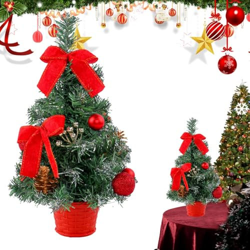 Árbol de Navidad Artificial, pequeño árbol de Navidad de Mesa | Inicio Pino Artificial para Mesa | Decoraciones de Mesa para árboles de Navidad para el hogar, cafetería, Restaurante, Centro Comercial