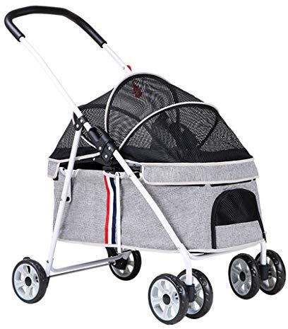 Katzen-Kinderwagen for kleine Hunde, Haustier-Kinderwagen for reißverschlusslosen Einkaufswagen, Hunde-Buggy-Kinderwagen mit verstellbarer Markise, Hunde-Kinderwagen for kleine mittelgroße Hunde(Light