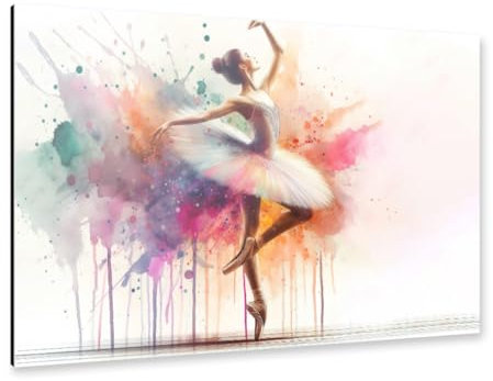 artboxONE Alu-Print 75x50 cm Balletttänzerin in Aquarell B von Künstler Paul Rommer