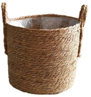 Jrifedptry 1 PCS Plant Pots Seagrass Planter Basket Flower Pot Cover Woven Plant Container Vase Wicker Trash