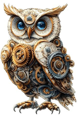 Jigfoxy Holzpuzzle Erwachsene, Eule Holz Puzzle Erwachsen, Wooden Puzzle, Einzigartiges Lernspielzeug in Tierform für Freunde der Familie L-34 * 23.2cm-200pcs