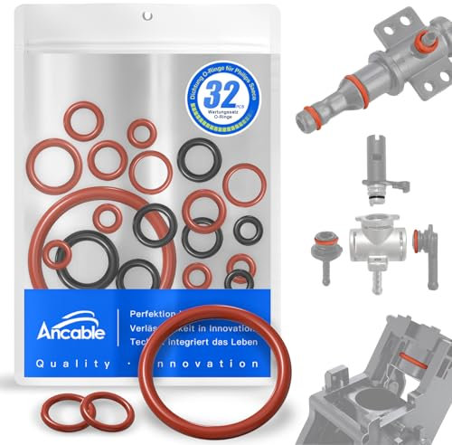 Ancable Lot de 32 joints toriques en silicone pour soupape de support, soupape à vapeur, groupe d'infusion, soupape d'écoulement, compatible avec les machines à café Philips Saeco, Spidem Gaggia