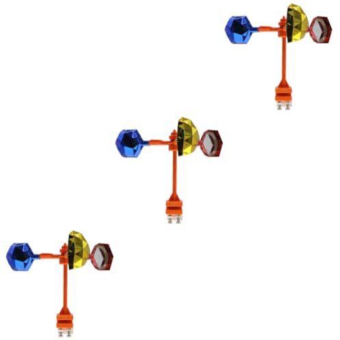 Happyyami 3 Piezas Control de Suministros comederos Exterior de jardín ultrasónico Conejo Solar Power Molino eolico auyentadores de pajaros Dispositivos antipájaros Metal