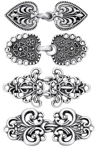LIUCONGBD 4 Stück Vintage Pullover Clips, Retro Metall Cardigan Clip Set | für Frauen und Mädchen Strickjacken Schals Windjacken Kleider, Exquisites Design, Einfach zu Bedienen,Vielseitige Anwendung