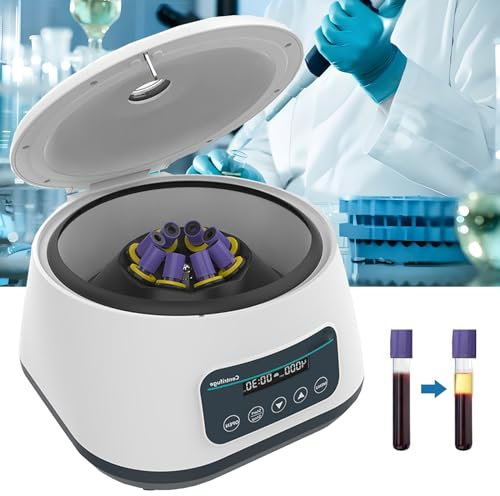 PRP - Centrifuga da banco, capacità 8x, bassa velocità 500-5000rpm, max 2683xg RCF, ideale per test sangue/siero/plasma/grasso nella pratica medica