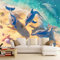 Delphin 3D Selbstklebende Leinwandtapete Unterwasserwelt Großes Wandbild Fototapete Poster-Tapete, Heimdekoration Für Jungen-Mädchen-Zimmer Teenager-Schlafsaal 150(B) x 100(H) cm