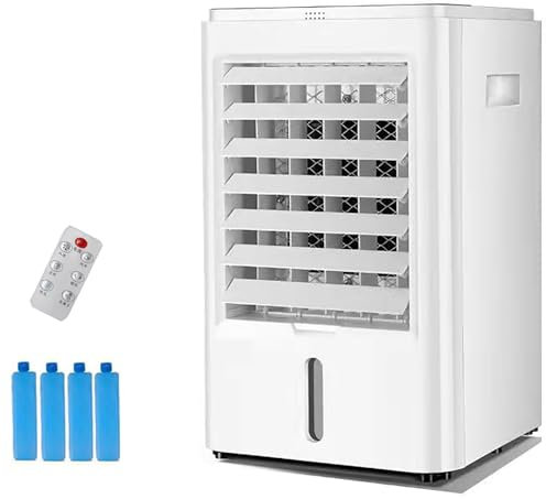 YCYRF Condizionatore Portatile, Condizionatori Portatili Senza Tubo con Serbatoio d'Acqua da 4 L, 3 velocità e 3 Modelli, Oscillazione a 60°, Timer 4 Ore, Condizionatore Deumidificatore Portatile