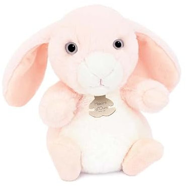 Histoire D’Ours - Doudou Peluche Lapin Rose 20 cm Ultra Doux Stretch – Peluche Bébé Fille Dès la Naissance – Compagnon Câlin & Décoratif – Cadeau Naissance Original – HO3282