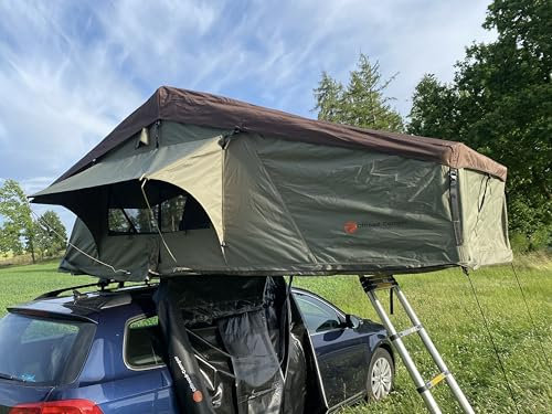 Offroad-Camper Dachzelt 140, Auto, 2 Personen, Camping & Offroad, 240x140x126cm, 50kg, Aluminium-Sandwich Boden, Rechteckig, 4-Jahreszeiten, mit Teleskopleiter 2,3m, 3000mm Wassersäule