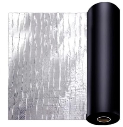 Asphalt Roofing Felt Adhesive for Sheds, Roof Felt Roll Repair Tape, Roofing Sheets Waterproof Aluminum Foil, Shed Membrane Thermal Insulation for Walls Roofs Floors Lofts Garden(20x100cm)
