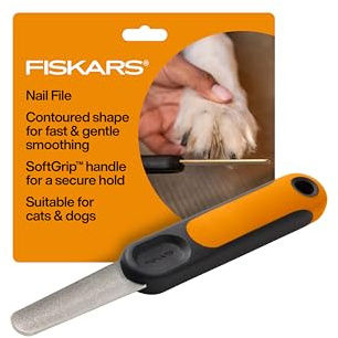 Fiskars Pet Nail File for Cats & Dogs, SoftGrip Handle, 7.25 | Contoured Shape, SoftGrip Handle for Smooth Finishing, Cat and Dog Grooming Supplies