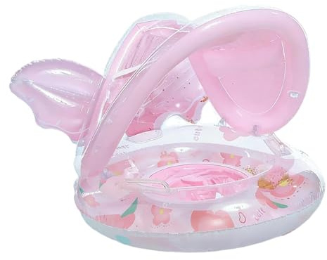 Galleggiante da nuoto per bambini | Anello da con baldacchino in PVC | Rialzo per sedersi, giocattoli gonfiabili per tende da sole gonfiabili, Aqua Play Lounger portatile + galleggiante di