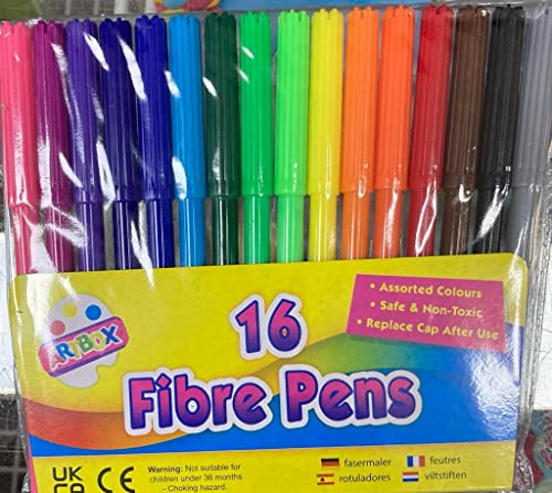ARTBOX 16 fine tip Fibre Colouring Pens, 1090