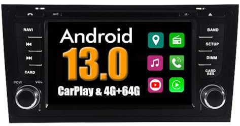 RoverOne Android System Auto GPS für Audi A6 C5 S6 RS6 1997-2004 mit Multimedia Autoradio Stereo DVD Bluetooth USB Mirror Link