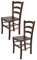 t m c s Tommychairs - 2er Set Stühle Venice für Küche und Esszimmer, robuste Struktur aus lackiertem Buchenholz im Farbton Dunkles Nussbraun und Sitzfläche aus Holz