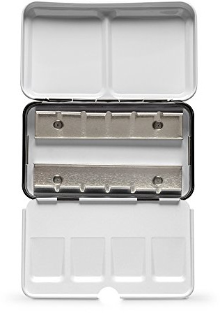Jackson's Empty Metal Watercolour Box Enamelled 12 Half Pan 6 Full Pan Palette