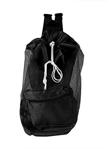 Rucksack Faltbar tasche Kindermaschen Strandspielzeug Tasche Strandtasche Kordelzug tragbare große Tasche für Sandspielzeug Wasserspielzeug Rücksack Beutel für Kinder (Schwarz)