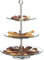 Relaxdays 2 Soportes para Tartas, Cupcakes y Fruta de 3 Pisos, Cristal-Acero, Plateado-Transparente, 40 x 29,5 cm