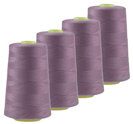 4 x 4572m Qualitäts Overlock-Garn Overlock-Nähgarn Oeko-Tex Farben 541 bis 580, Farbe:A555 zartviolett