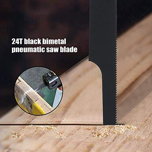 Lot de 10 lames de scie pneumatique bimétalliques en acier carbone compatibles avec les lames de scie Silverline 633549 pour bois, fibre de verre, plastique, tôle, etc. (24T)