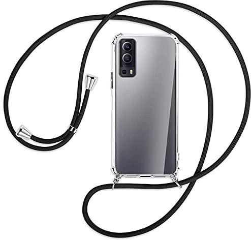 mtb more energy® Handykette kompatibel mit Vivo Y72 5G, vivo Y52 5G (6.58'') - schwarz - Smartphone Hülle zum Umhängen - Anti Shock Full TPU Case