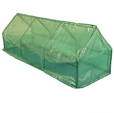 Oypla Large Steeple Growhouse Garden Plant Greenhouse with Plastic Mesh Cover - 270x90x90cm