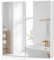 COSTWAY Bathroom Mirror Cabinet, Wall Mounted Storage Cupboard with Shelf, Home Kitchen Living Room Display Organiser Unit (Double Door, White)