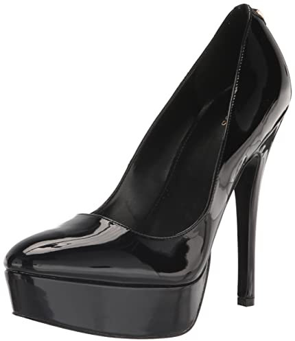 GUESS Women's Cador Pump, Black Patent 002, 6.5 UK