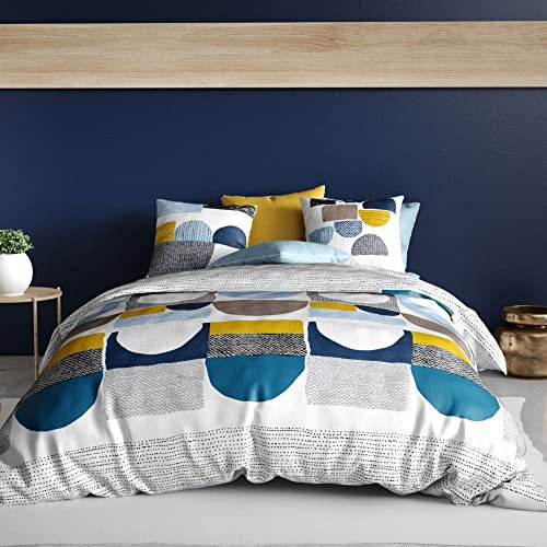 Housse de Couette 240x260 cm + 2 taies d'oreiller 63x63 cm Coton 57 Fils Astra - Parure de lit 3 pièces 100% Coton 260x240 (LargeurXLongeur)