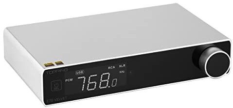 Topping E70 VELVET AK4499EX DAC Audio Decoder- Bluetooth5.1 LDAC Hi-Res XU316 32Bit/768kHz DSD512 BT/USB/Coax/Opt Inputs RCA/XLR HiFi Stereo Digital-to-Analog-Convertor Silver