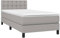 vidaXL Boxspringbett, Bett mit Matratze Kopfteil LED, Einzelbett Bettgestell mit Lattenrost, Polsterbett Bettrahmen, Hellgrau 90x200cm Stoff
