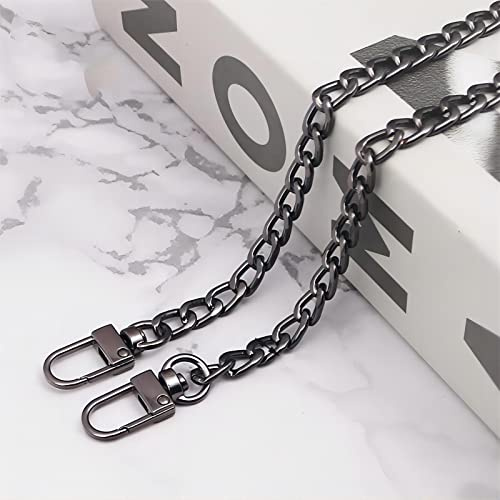 JekyTMP Metall Kette Trageriemen für Tasche, Schulterriemen, Handtaschen Ersatz, Geldbörsen - Goldkette, 120cm, Schwarz