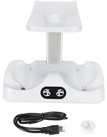 Base de Carga del Controlador para PS5 VR2, Soporte PS5 PSVR 2 con Ventilador de Refrigeración y Cargador de Controlador, Estación de Refrigeración de Consola PS5 con Luces