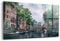 Wallfluent Wohnzimmerdekoration 100x50 cm Wanddekoration Glas Küche Glasbild - Kanal im Zentrum von Amsterdam