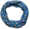 beybey® Damen Seidenschal mit Blumenmuster - wunderschön und fein - Loop Schal - Schlauchschal (blau)