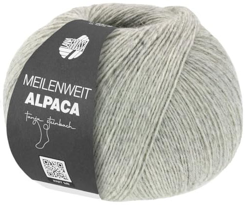 LANA GROSSA Meilenweit 100 Alpaca | Kuschelweiches Alpaka-Sockengarn, im Wollprogramm bis 30°C | Handstrickgarn aus 70% Alpaka & 30% Polyamid | 100g Wolle zum Stricken & Häkeln | 420m Garn FB2013