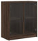 vidaXL Beistellschrank, Schrank Kommode mit Glastüren, Wohnzimmerschrank mit viel Stauraum, Sideboard Vitrine Flurschrank Mehrzweckschrank, Braun Eichen-Optik