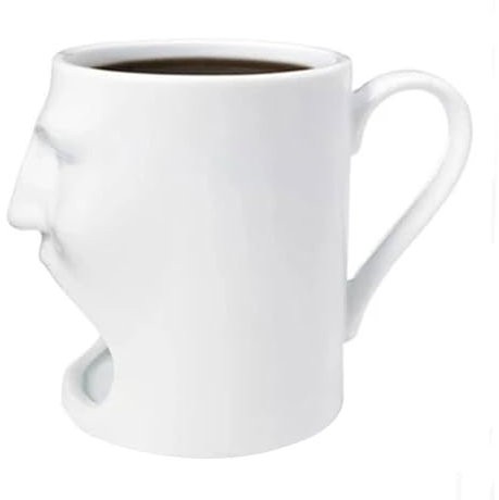 Ziurmut Tasse à Biscuits, Tasse avec Porte-Biscuits - Tasse en céramique esthétique avec Fente pour Biscuits,Tasse d'eau Fantaisie pour thé, Lait et craquelins, Tasse esthétique avec Visage d'homme