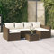 Homgoday 2-TLG. Garten-Lounge-Set mit Kissen Gartensofa Lounge Sofa Sofa in U-Form Balkonmöbel Loungeset Loungemöbel Rattanmöbel Sofa Set Essgruppe Gartenset Balkon Braun Poly Rattan