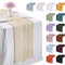 LEREATI Käsetuch Tischläufer Beige 90 x 400cm Chiffon Tischläufer Musselin Tischdecke Modern Abwaschbar Boho Tischläufer für Geburtstag, Hochzeit, Frühling, Küche Tischdeko