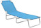 Rantry Tumbona plegable de acero y tela azul turquesa, mueble de interior/exterior para playa, piscina, jardín