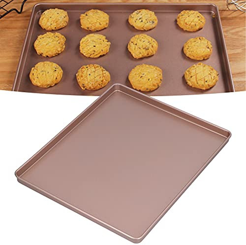 BEIJIALY Baking Sheet Pan, Rimmed Cookie Sheet Pan, Multifunctional Baking Pan Rose Gold Non Stick Pizza Bread Bakeware Carbon Steel Rectangle Baking Tray for Oven Baking