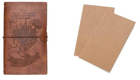 Grupo Erik: Taccuino da viaggio Harry Potter + 2 Quaderni extra | Set Harry Potter: Travel Journal in pelle sintentica con 2 quaderni + Ricambio, porta tessere e tasca espandibile, 19,6x12 cm